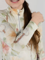 Dapplebay Kids Vintage Floral 1/4 Zip LS Riding Top