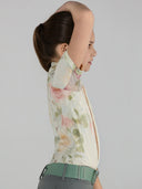 Dapplebay Kids Vintage Floral 1/4 Zip SS Riding Top