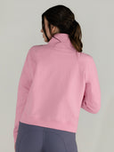 Dapplebay Crest 1/2 Zip French Terry Sweatshirt-Ballet Pink