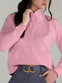 Dapplebay Crest 1/2 Zip French Terry Sweatshirt-Ballet Pink