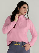 Dapplebay Crest 1/2 Zip French Terry Sweatshirt-Ballet Pink