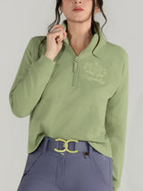 Dapplebay Crest 1/2 Zip French Terry Sweatshirt-Sage