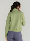 Dapplebay Crest 1/2 Zip French Terry Sweatshirt-Sage