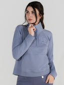Dapplebay Crest 1/2 Zip French Terry Sweatshirt-Moonrise