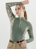 Dapplebay Grace 1/4 Zip LS Riding Top-Rosemary