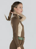 Dapplebay Grace 1/4 Zip LS Riding Top-Chestnut/Spring Plaid