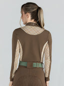 Dapplebay Grace 1/4 Zip LS Riding Top-Chestnut/Spring Plaid