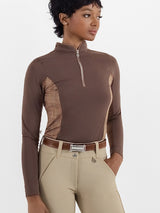 Dapplebay Grace 1/4 Zip LS Riding Top-Chocolate