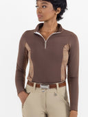 Dapplebay Grace 1/4 Zip LS Riding Top-Chocolate
