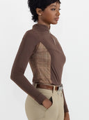Dapplebay Grace 1/4 Zip LS Riding Top-Chocolate