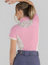 Dapplebay Grace 1/4 Zip SS Riding Top-Light Pink/Dragonfly Meadow