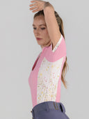 Dapplebay Grace 1/4 Zip SS Riding Top-Light Pink/Dragonfly Meadow