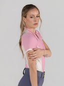 Dapplebay Grace 1/4 Zip SS Riding Top-Light Pink/Dragonfly Meadow