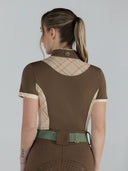 Dapplebay Grace 1/4 Zip SS Riding Top-Chestnut/Spring Plaid