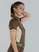 Dapplebay Grace 1/4 Zip SS Riding Top-Chestnut/Spring Plaid