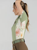 Dapplebay Grace 1/4 Zip SS Riding Top-Chestnut/Spring Plaid
