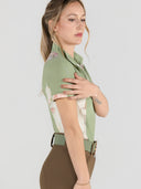 Dapplebay Grace 1/4 Zip SS Riding Top-Chestnut/Spring Plaid