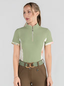 Dapplebay Grace 1/4 Zip SS Riding Top-Chestnut/Spring Plaid