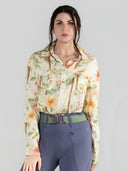 Dapplebay Vintage Floral Breezy Button Up Top-Tan