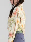 Dapplebay Vintage Floral Breezy Button Up Top-Tan