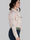 Dapplebay Dragonfly Meadow Breezy Button Up Top-Light Pink