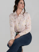 Dapplebay Dragonfly Meadow Breezy Button Up Top-Light Pink