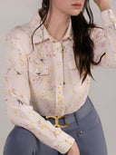 Dapplebay Dragonfly Meadow Breezy Button Up Top-Light Pink
