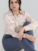 Dapplebay Dragonfly Meadow Breezy Button Up Top-Light Pink