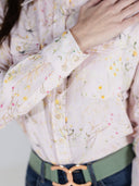 Dapplebay Dragonfly Meadow Breezy Button Up Top-Light Pink