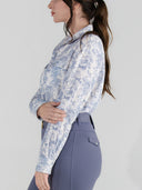 Dapplebay Equestrian Toile Breezy Button Up Top-Moonrise