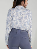 Dapplebay Equestrian Toile Breezy Button Up Top-Moonrise