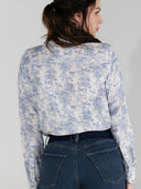 Dapplebay Equestrian Toile Breezy Button Up Top-Moonrise