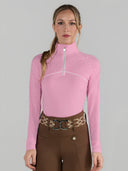 Dapplebay Lady 1/4 Zip Aircut LS Riding Top-Ballet Pink