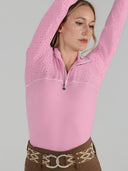 Dapplebay Lady 1/4 Zip Aircut LS Riding Top-Ballet Pink