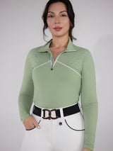 Dapplebay Lady 1/4 Zip Aircut LS Riding Top-Sage