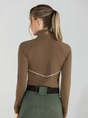 Dapplebay Lady 1/4 Zip Aircut LS Riding Top-Chestnut