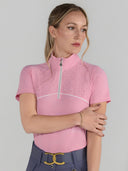 Dapplebay Lady 1/4 Zip Aircut SS Riding Top-Ballet Pink