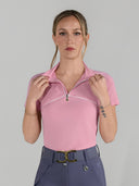 Dapplebay Lady 1/4 Zip Aircut SS Riding Top-Ballet Pink