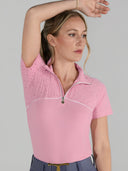 Dapplebay Lady 1/4 Zip Aircut SS Riding Top-Ballet Pink