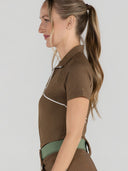 Dapplebay Lady 1/4 Zip Aircut SS Riding Top-Chestnut