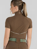 Dapplebay Lady 1/4 Zip Aircut SS Riding Top-Chestnut