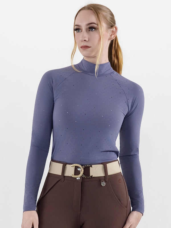 Dapplebay Aircut Mock Neck LS Top-Purple Dusk