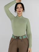 Dapplebay Aircut Mock Neck LS Top-Sage