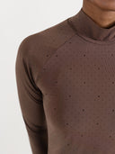 Dapplebay Aircut Mock Neck LS Top-Chocolate
