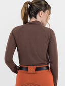 Dapplebay Aircut Mock Neck LS Top-Chocolate
