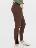 Dapplebay Pro Ribbed Silicone Full Seat Breeches-Chocolate