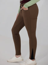 Dapplebay Pro Ribbed Silicone Full Seat Breeches-Chestnut