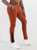 Dapplebay Sport Silicone Knee Patch Breeches-Rust