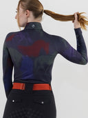 Dapplebay Abstract Horses 1/4 Zip LS Riding Top