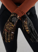 Dapplebay Autumn Toile Riding Gloves-Black